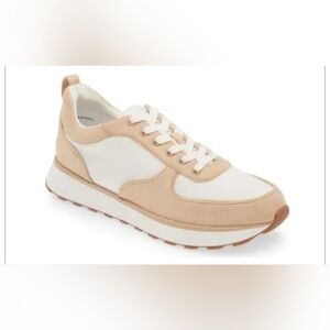 New Nordstrom Rack Women Aretha White Tan Candy Casual Sneakers size 8